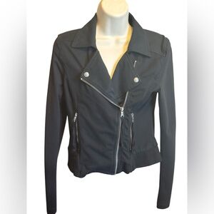 Marrakech Anthropologie Black Moto Jacket Women's Size XS Cropped Biker Goth